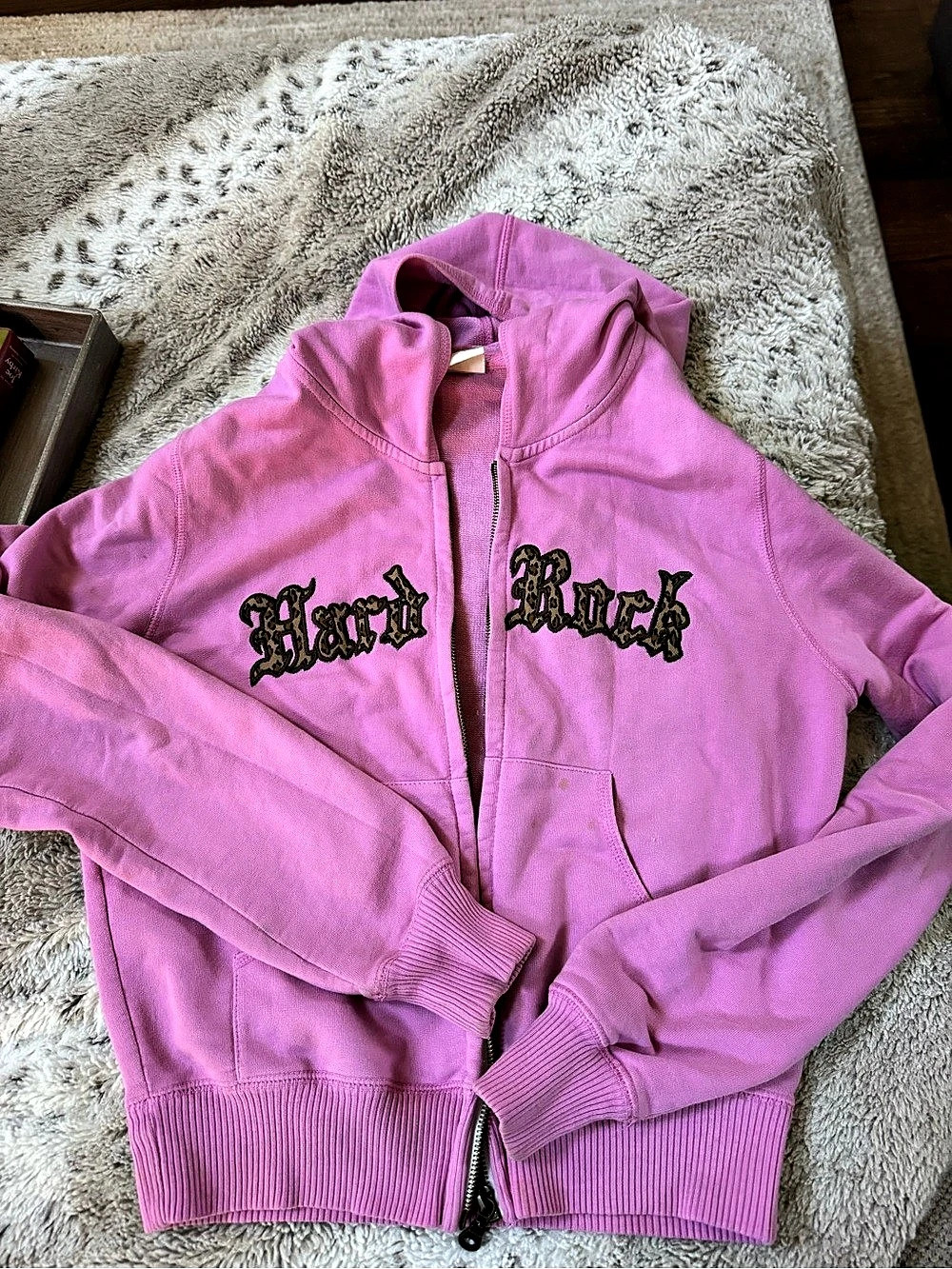Hard Rock Hotel Pink Zip Hoodie Jacket